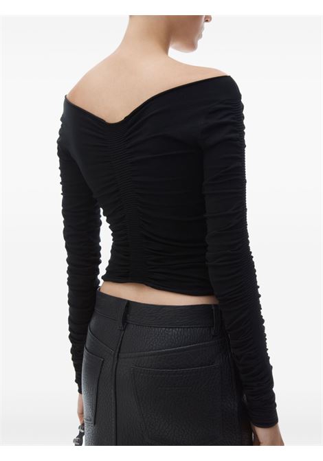 Top con ruches e spalle scoperte in nero Alexander wang - donna ALEXANDER WANG | 1KC1251094001